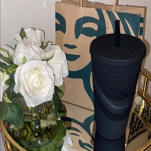 STARBUCKS MATTE BLACK SOFT-TOUCH BLING TUMBLER COLD CUP - 24oz 🖤
